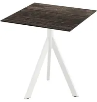 VEBA Inklapbare Tafel | INFINITY | HPL/RVS | Houtlook Blad | Wit Frame | In-/Outdoor | 700x700x740(h)mm