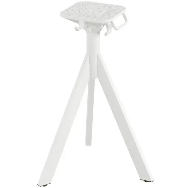 Inklapbare Tafel | INFINITY | HPL/RVS | Steenlook Blad | Wit Frame | In-/Outdoor | 700x700x740(h)mm