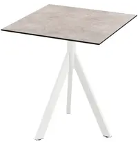 VEBA Inklapbare Tafel | INFINITY | HPL/RVS | Steenlook Blad | Wit Frame | In-/Outdoor | 700x700x740(h)mm