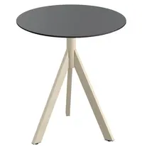 VEBA Inklapbare Tafel | INFINITY | HPL/RVS | Zwart Blad | Zandkleurig Frame | In-/Outdoor | Ø700x740(h)mm