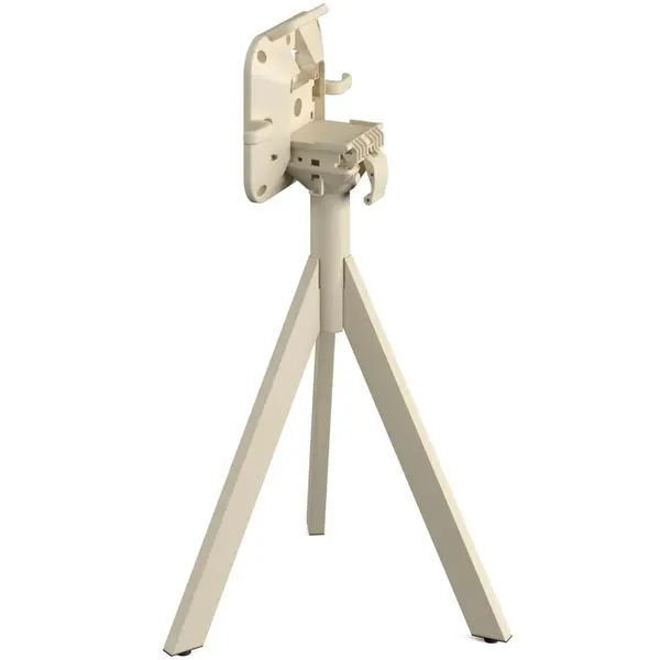 Inklapbare Tafel | INFINITY | HPL/RVS | Marmerlook Blad | Zandkleurig Frame | In-/Outdoor | Ø700x740(h)mm