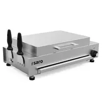 Saro Semi-Professionele Bak-/Grillplaat | Gegroefd Oppervlak (RVS) | 80°C/320°C | 2.2kW (400V) | 540x350x180(h)mm