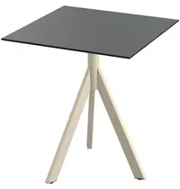 VEBA Inklapbare Tafel | INFINITY | HPL/RVS | Zwart Blad | Zandkleurig Frame | In-/Outdoor | 700x700x740(h)mm