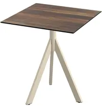 VEBA Inklapbare Tafel | INFINITY | HPL/RVS | Houtlook Blad | Zandkleurig Frame | In-/Outdoor | 700x700x740(h)mm