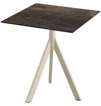 VEBA Inklapbare Tafel | INFINITY | HPL/RVS | Houtlook Blad | Zandkleurig Frame | In-/Outdoor | 700x700x740(h)mm