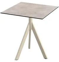 VEBA Inklapbare Tafel | INFINITY | HPL/RVS | Steenlook Blad | Zandkleurig Frame | In-/Outdoor | 700x700x740(h)mm