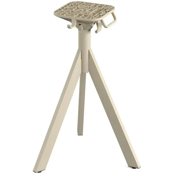 Inklapbare Tafel | INFINITY | HPL/RVS | Marmerlook Blad | Zandkleurig Frame | In-/Outdoor | 700x700x740(h)mm