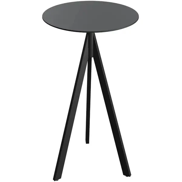 Inklapbare Statafel | INFINITY | HPL/RVS | Zwart Blad | Zwart Frame | In-/Outdoor | Ø700x1100(h)mm