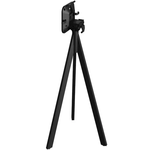 Inklapbare Statafel | INFINITY | HPL/RVS | Houtlook Blad | Zwart Frame | In-/Outdoor | Ø700x1100(h)mm