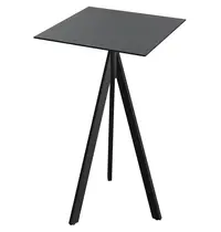 VEBA Inklapbare Statafel | INFINITY | HPL/RVS | Zwart Blad | Zwart Frame | In-/Outdoor | 700x700x1100(h)mm