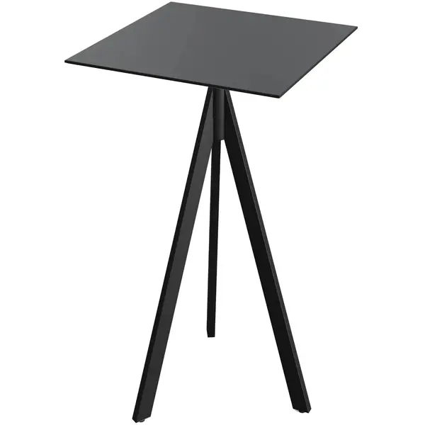 Inklapbare Statafel | INFINITY | HPL/RVS | Zwart Blad | Zwart Frame | In-/Outdoor | 700x700x1100(h)mm