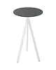 VEBA Inklapbare Statafel | INFINITY | HPL/RVS | Zwart Blad | Wit Frame | In-/Outdoor | Ø700x1100(h)mm 