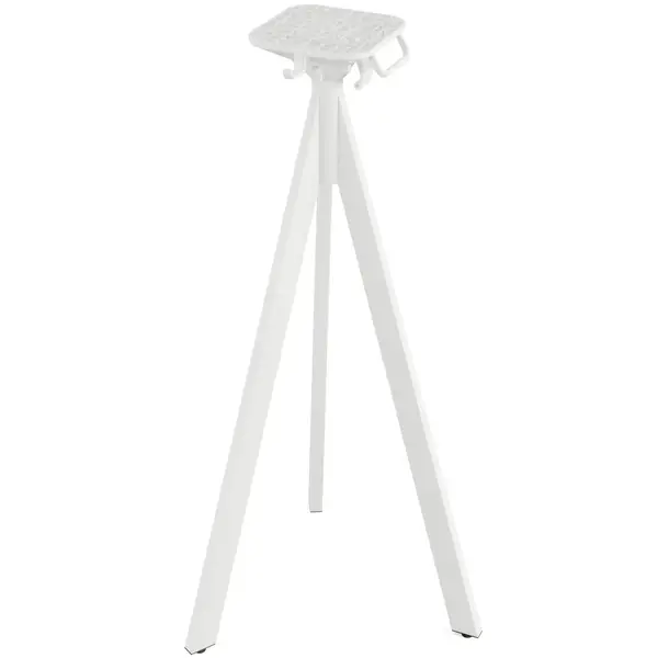 Inklapbare Statafel | INFINITY | HPL/RVS | Houtlook Blad | Wit Frame | In-/Outdoor | Ø700x1100(h)mm