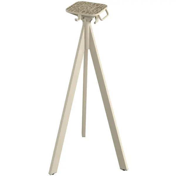 Inklapbare Statafel | INFINITY | HPL/RVS | Zwart Blad | Zandkleurig Frame | In-/Outdoor | Ø700x1100(h)mm