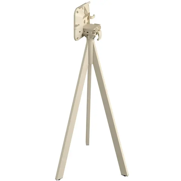 Inklapbare Statafel | INFINITY | HPL/RVS | Houtlook Blad | Zandkleurig Frame | In-/Outdoor | Ø700x1100(h)mm