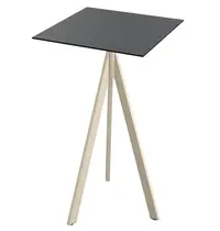 VEBA Inklapbare Statafel | INFINITY | HPL/RVS | Zwart Blad | Zandkleurig Frame | In-/Outdoor | 700x700x1100(h)mm