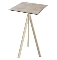 VEBA Inklapbare Statafel | INFINITY | HPL/RVS | Steenlook Blad | Zandkleurig Frame | In-/Outdoor | 700x700x1100(h)mm