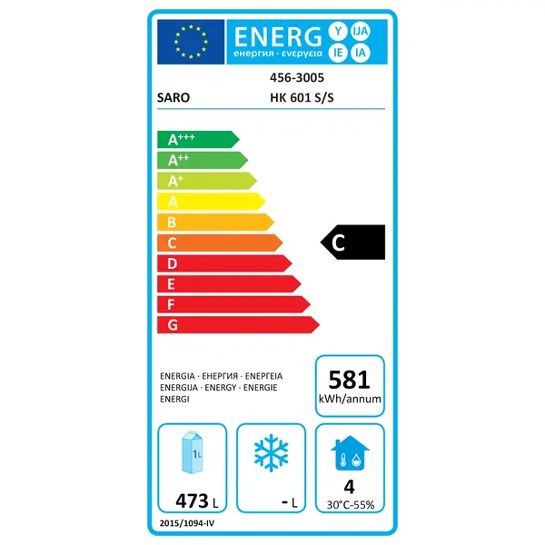 Koelkast | 562L | RVS | 0°C/+8°C | Statisch + Ventilator | Wielen | 775x774x1900(h)mm