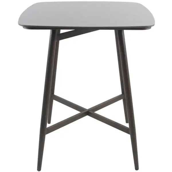 Statafel | PEDRO | Aluminium | Houtlook (Wengé) | In-/Outdoor | 900x900x1060(h)mm