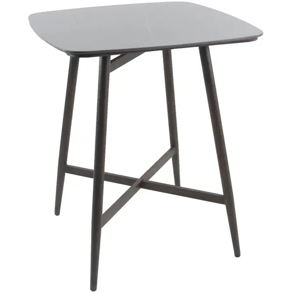 Statafel | PEDRO | Aluminium | Houtlook (Wengé) | In-/Outdoor | 900x900x1060(h)mm