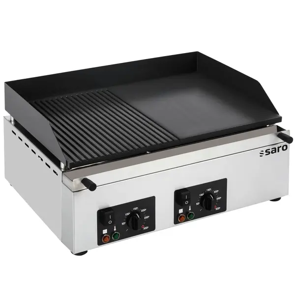 Bak-/Grillplaat | GPK | Elektrisch | Glad/Gegroefd Oppervlak 590x400 (RVS) | 50°C/300°C | 4.5kW (400V) | 600x460x285(h)mm