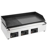 Saro Bak-/Grillplaat | GPK | Elektrisch | Glad/Gegroefd Oppervlak 790x400 (RVS) | 50°C/300°C | 6kW (400V) | 800x460x285(h)mm