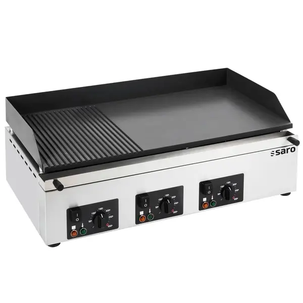 Bak-/Grillplaat | GPK | Elektrisch | Glad/Gegroefd Oppervlak 790x400 (RVS) | 50°C/300°C | 6kW (400V) | 800x460x285(h)mm