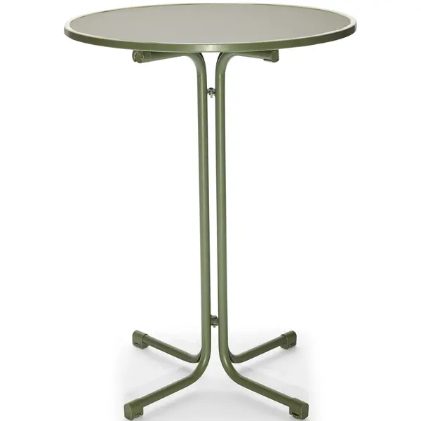Inklapbare Statafel | BERLIN | Hout/Staal | Groen | In-/Outdoor | Ø800x1090(h)mm