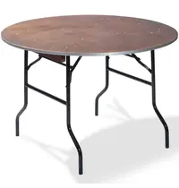 VEBA Inklapbare Buffettafel | Hout/Staal | Houten Blad | Zwart Frame | Indoor | Ø1520x760(h)mm