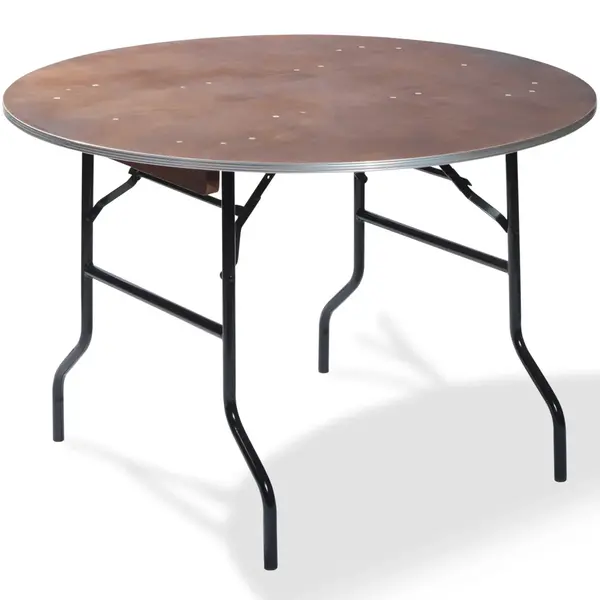 Inklapbare Buffettafel | Hout/Staal | Houten Blad | Zwart Frame | Indoor | Ø1520x760(h)mm