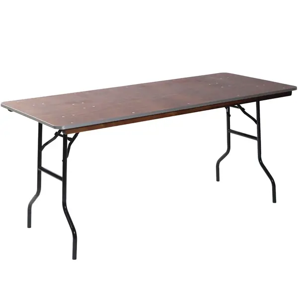 Inklapbare Buffettafel | Hout/Staal | Houten Blad | Zwart Frame | Indoor | 1830x760x760(h)mm