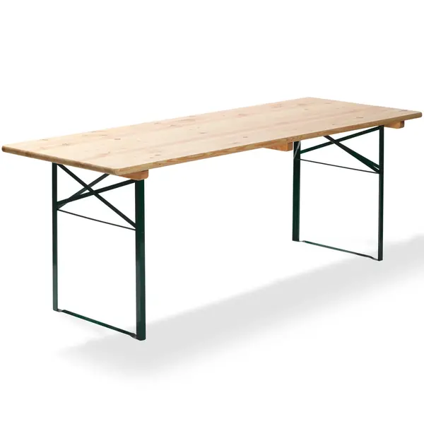 Biertafel | Hout/Staal | Sparren-Grenenhout Blad | Groen Frame | In-/Outdoor | 2200x500x780(h)mm