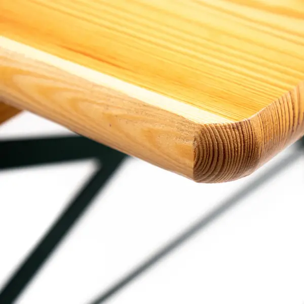 Biertafel | Hout/Staal | Sparren-Grenenhout Blad | Groen Frame | In-/Outdoor | 2200x700x780(h)mm