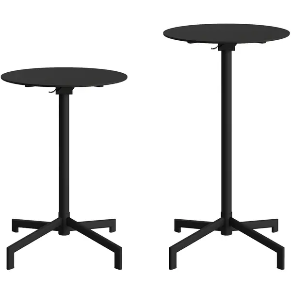 Inklapbare Zit-/Statafel | VERSA | Staal | Zwart | In-/Outdoor | Ø600x740/1020(h)mm