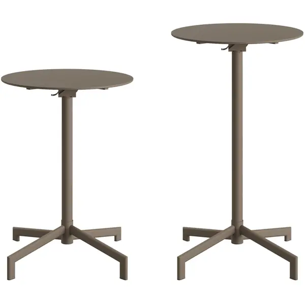 Inklapbare Zit-/Statafel | VERSA | Staal | Cappuccino | In-/Outdoor | Ø600x740/1020(h)mm