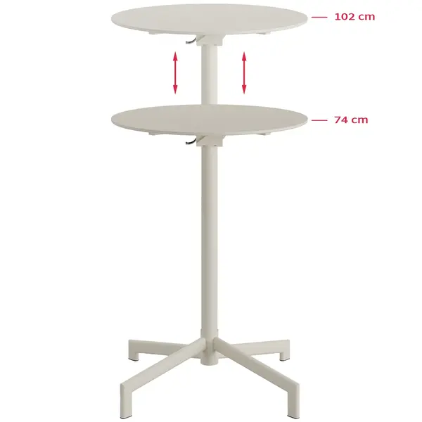 Inklapbare Zit-/Statafel | VERSA | Staal | Beige | In-/Outdoor | Ø600x740/1020(h)mm