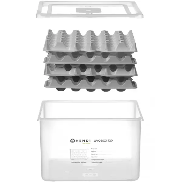 Eierbewaardoos | Polypropyleen | Incl 8 eierhouders cap. 120 | 355x325x200(h)mm
