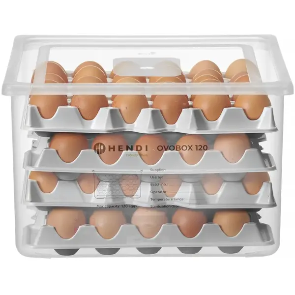 Eierbewaardoos | Polypropyleen | Incl 8 eierhouders cap. 120 | 355x325x200(h)mm