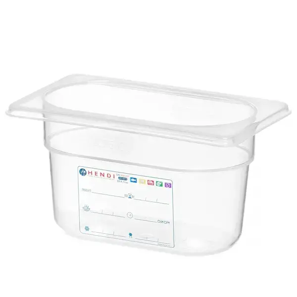 Voedseldoos | Polypropyleen | 1/9 GN | Hoogte 100mm | 176x108x100(h)mm