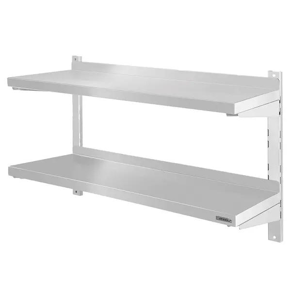 Wandschap | RVS | 2 Niveau | Diepte 355 | Breedte 600-2000 | Incl. Wandsteunen