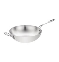 Vogue Wokpan | TRIWALL | RVS/Aluminium | Div. Warmtebronnen | Platte Bodem | Ø310mm 