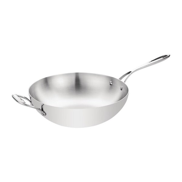 Wokpan | TRIWALL | RVS/Aluminium | Div. Warmtebronnen | Platte Bodem | Ø310mm