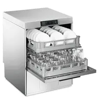 SMEG Horeca Vaatwasser | EASYLINE | Mand 2x 500x500 (Dubbele Belading) | Afvoerpomp | Zeeppomp | Naglanspomp | Breaktank | 400V | Dubbelwandig | 600x600x822(h)mm