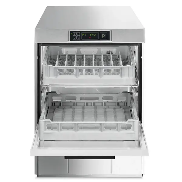 Horeca Vaatwasser | EASYLINE | Mand 2x 500x500 (Dubbele Belading) | Afvoerpomp | Zeeppomp | Naglanspomp | Breaktank | 400V | Dubbelwandig | 600x600x822(h)mm