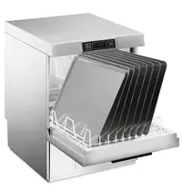 SMEG Dienbladen Vaatwasser | EASYLINE | Mand 500x500 | Afvoerpomp | Zeeppomp | Naglanspomp | Ontharder | Breaktank | 400V | Dubbelwandig | 600x690x822(h)mm