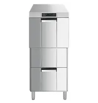SMEG Dienbladen Vaatwasser | EASYLINE | Hoog Model | Mand 500x500 | Afvoerpomp | Zeeppomp | Naglanspomp | Breaktank | 400V | Dubbelwandig | 600x690x1315(h)mm 