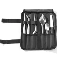 HENDI Opmaakset | RVS | Zwart | 6 Stuks | Incl. Foudraal | 255x25x100(h)mm 