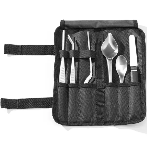 Opmaakset | RVS | Zwart | 6 Stuks | Incl. Foudraal | 255x25x100(h)mm