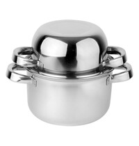 EMGA Mosselpan | RVS | Div. Warmtebronnen | Incl. Deksel | Ø180x110(h)mm 