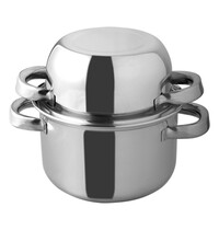 EMGA Mosselpan | RVS | Div. Warmtebronnen | Incl. Deksel | Ø200x120(h)mm 